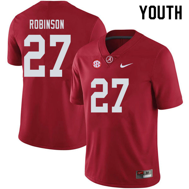 Alabama Crimson Tide Youth Joshua Robinson #27 Crimson NCAA Nike Authentic Stitched 2019 College Football Jersey FB16H31EI
